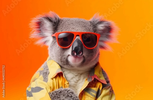 Cute colorful koala sunglasses. Generate Ai © nsit0108
