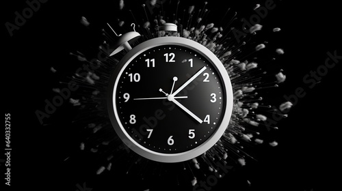 Image of a ticking clock on a black background.