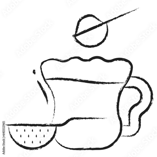 Hand drawn tea brewing icon