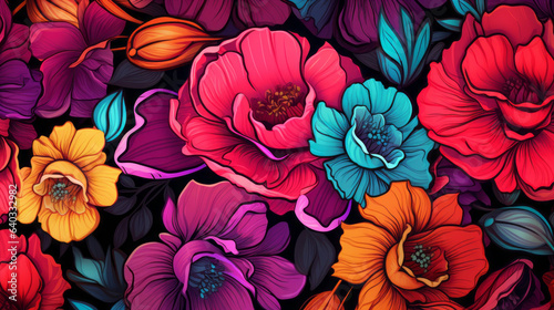 Neon Pop Florals pattern