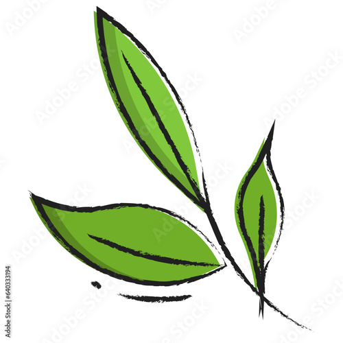 Hand drawn tea leaves icon