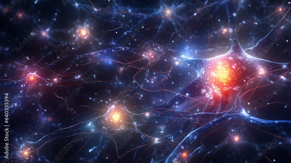 Naklejka premium AI-Enhanced Neurological Network