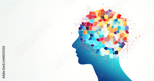 Wallpaper Mural Head profile with jigsaw puzzle pieces falling apart. Alzheimer's and dementia, mental illness and brain disorder vector illustration Torontodigital.ca