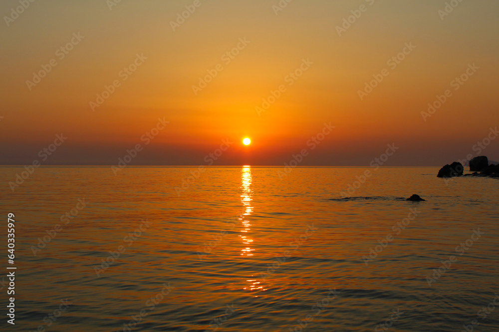 Adriatic Serenade: Captivating Sunset Over the Sea Adriatic Serenade: Captivating Sunset Over the Sea
