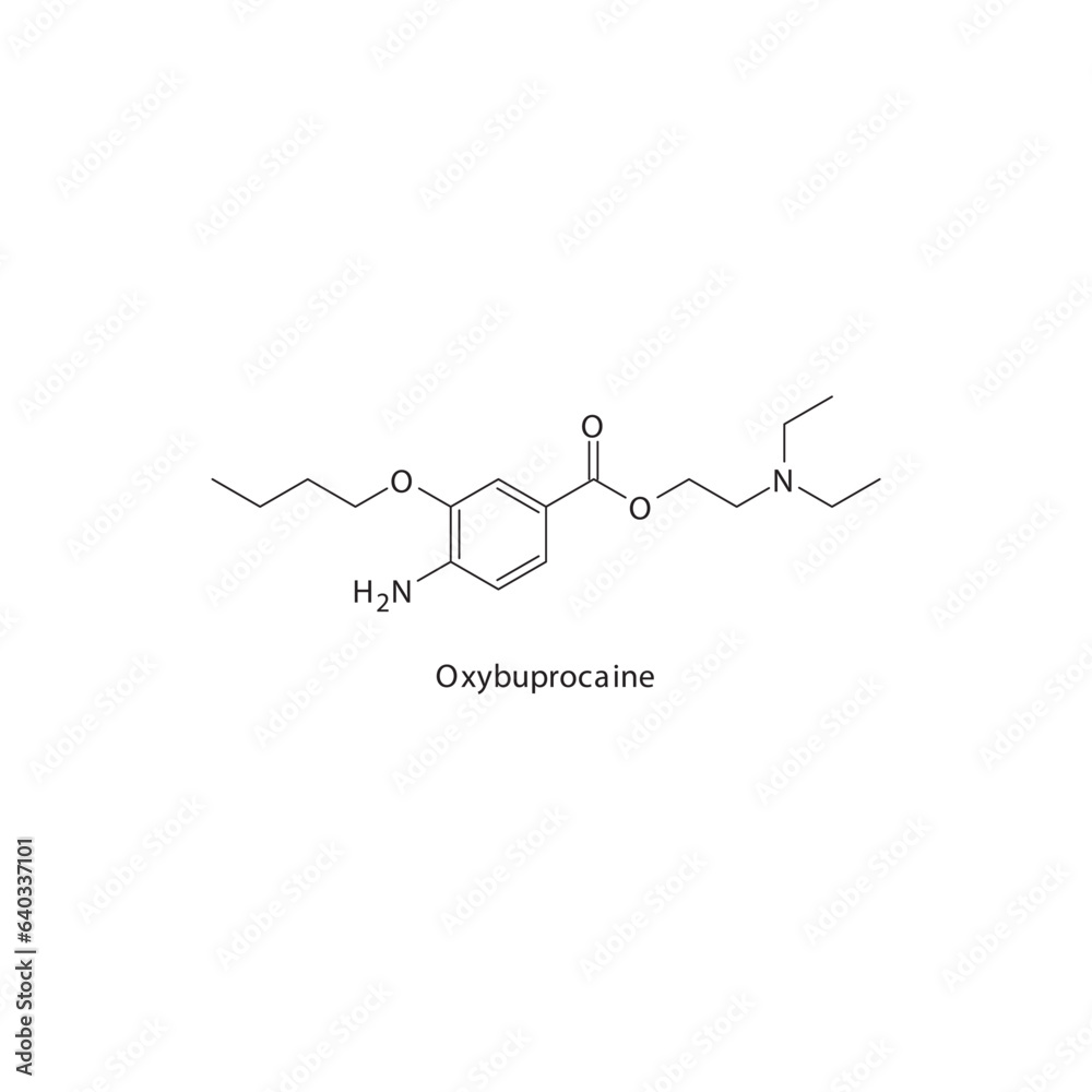 Oxybuprocaine flat skeletal molecular structure Local Anesthetic drug
