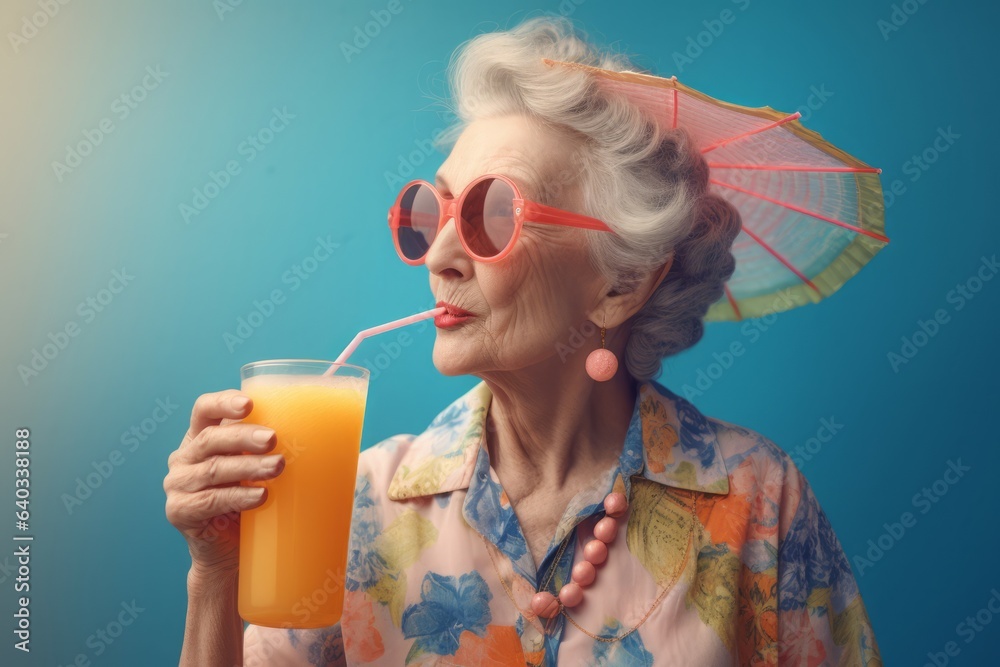 Grandmother enjoy summer. Generate Ai Grandmother enjoy summer. Generate Ai
