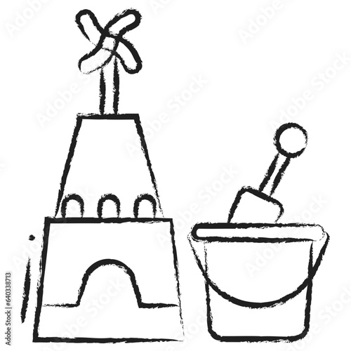 Hand drawn sand bucket icon