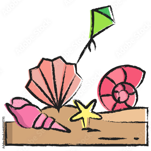 Hand drawn beach wear icon