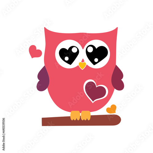 owl with heart