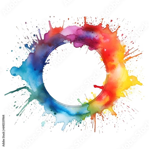 Kreis des Lebens: Ein abstraktes Farbgemälde mit Wasserfarbspritzern