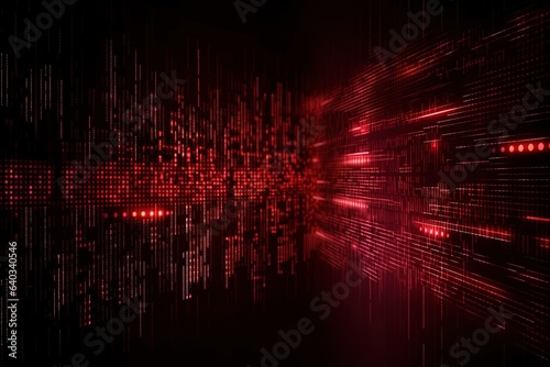 Abstract Technology Binary Code Dark Red. Generative AI