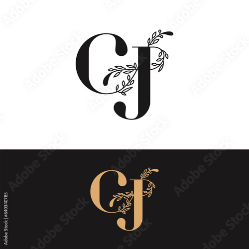handdrawn wedding monogram CJ logo
