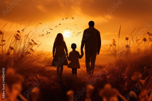 Beautiful portrait of a modern loving family with children © YouraPechkin