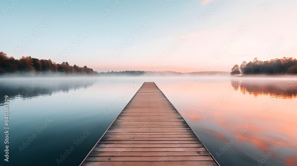 Naklejka premium Der Steg: Ein Portal zur Stille der Natur