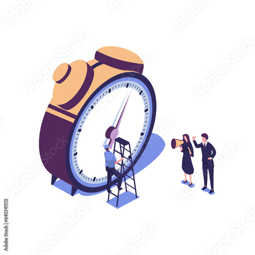 Vector illustration, alarm clock rings on white background, concept of work time management, quick reaction awakening vector