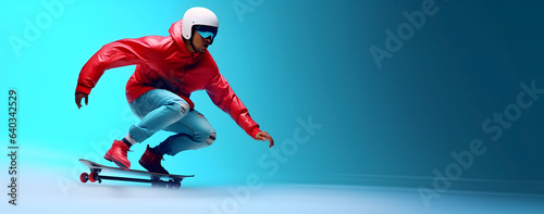 Fast moving skateboarder man skateboarding.