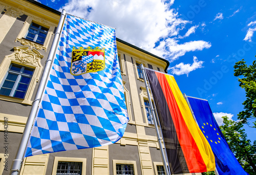 typical flag of the german state bavaria photo