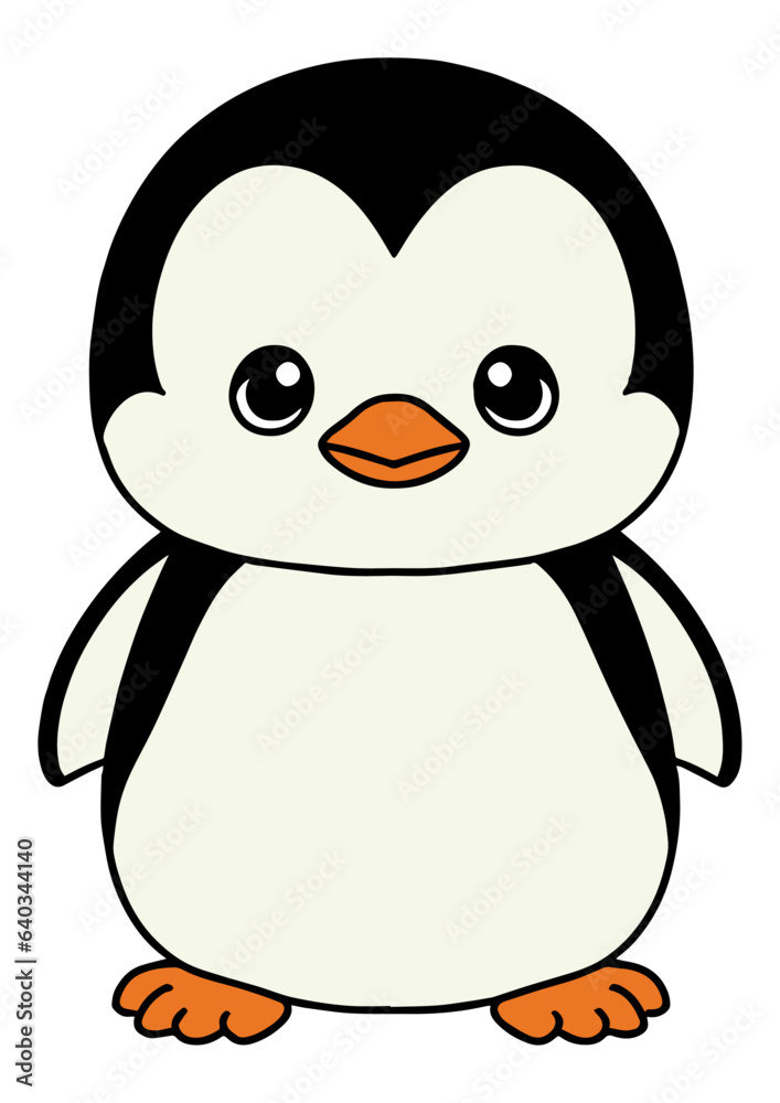 Fototapeta premium Vector illustration of a cute penguin for children