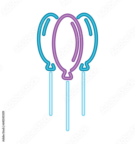neon helium balloons