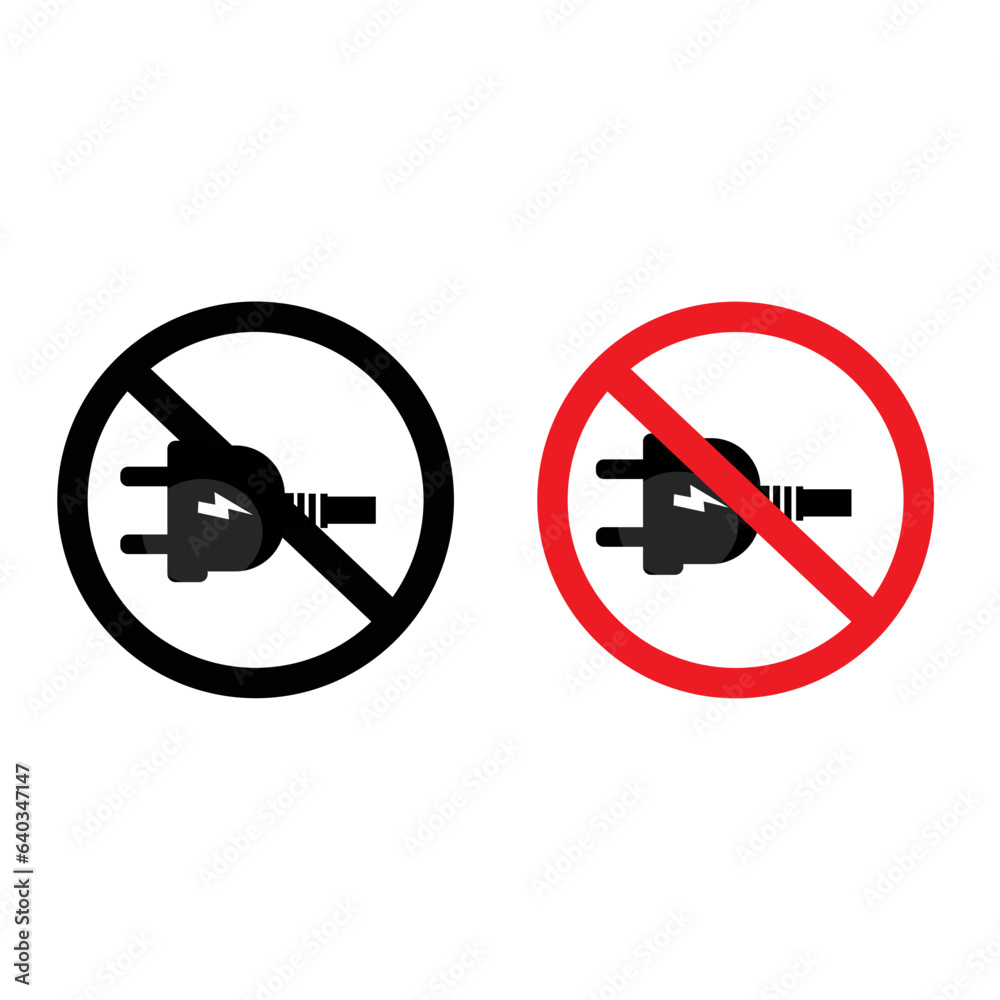 Vector flat vector image without electric cord - stock illustration, plug Vector flat vector image without electric cord - stock illustration, plug