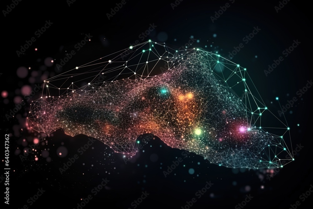 Obraz premium Big data technology and data science illustration. Generative AI