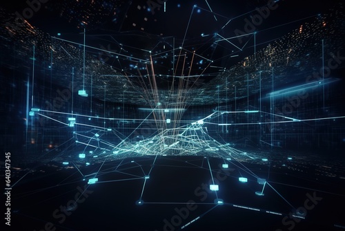 Big data technology and data science illustration. Generative AI