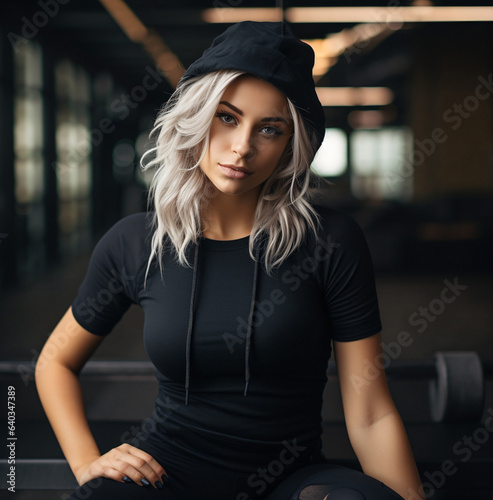 swedish fitness model woman wearing sports outfit