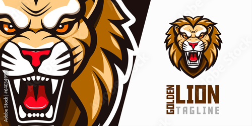 Illustrated Gaming Lion: An illustration of the gaming lion mascot, presented as a logo and vector graphic option for both sport and e-sport gaming teams.
