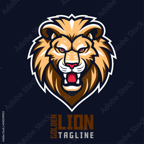 Golden Lion Mascot Illustration  An artistic representation of the golden lion  serving as a logo and vector graphic suitable for sport and e-sport gaming teams. 