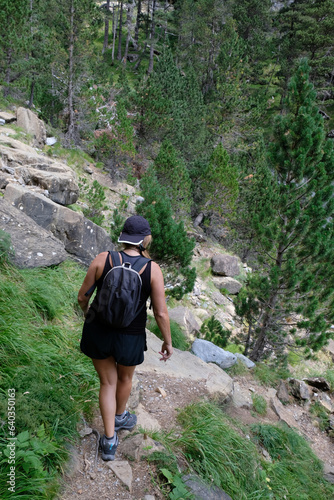 Woman trekking in the mountain