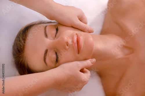 Wallpaper Mural Close-up of woman getting spa treatment at beauty salon. spa face massage Torontodigital.ca