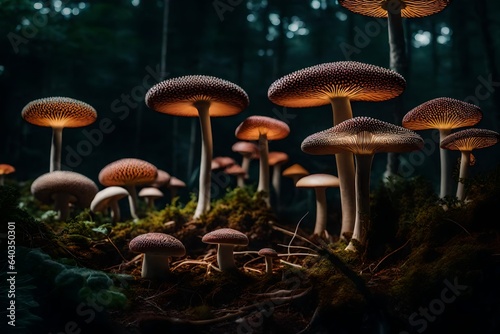 mushrooms in the forest Generated Ai