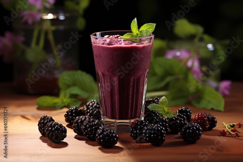 blackberry smoothie with mint