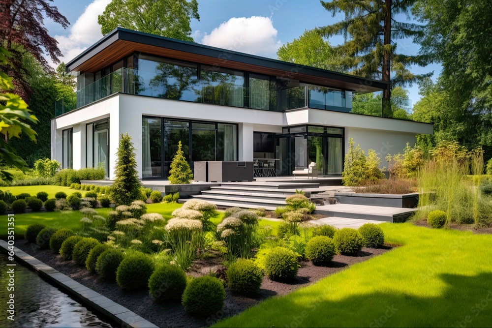 Design Your Dream Home: Beautiful Modern Village House with Luxurious Exterior and Stunning Backyard Garden