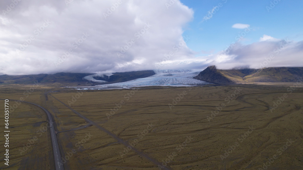 Fjallsarlon and Breidarlonis glacial lagoons in Iceland, on the southern end of Vatnajökull glacier. Vatnajokull Glacier is the largest glacier in Europe. Fjallsarlon and Breidarlonis glacial lagoons in Iceland, on the southern end of Vatnajökull glacier. Vatnajokull Glacier is the largest glacier in Europe.