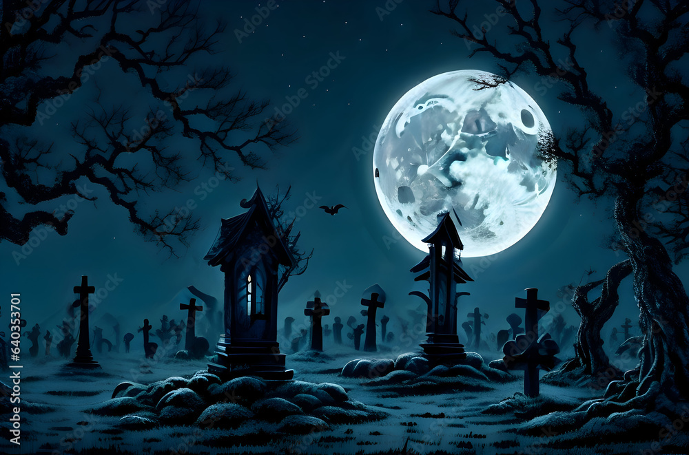 Fototapeta premium Happy Halloween backgrounds crafted with creativity and technology. Hauntingly impressive visuals