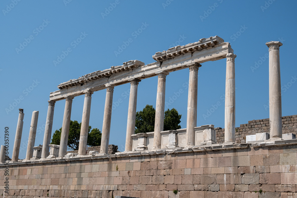 Fototapeta premium The Temple of Trajan in Pergamon Ancient City. Asclepeion ancient city in Pergamon, Turkey.