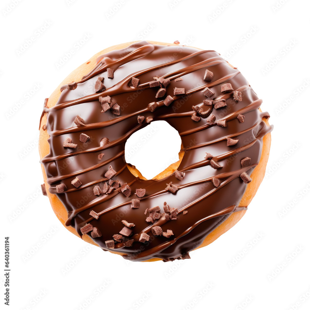 Chocolate Donut Isolated on a Transparent Background Chocolate Donut Isolated on a Transparent Background