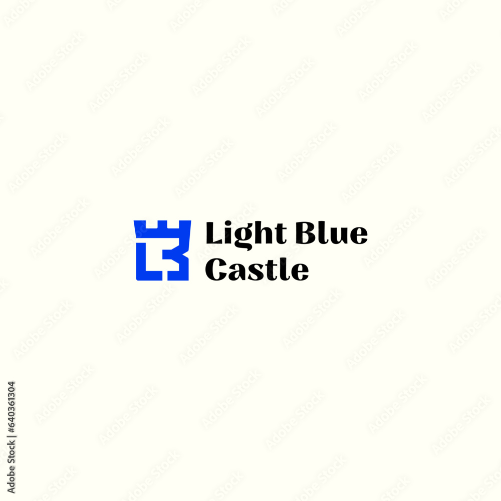 LBC monogram logo in shape of castle icon LBC monogram logo in shape of castle icon