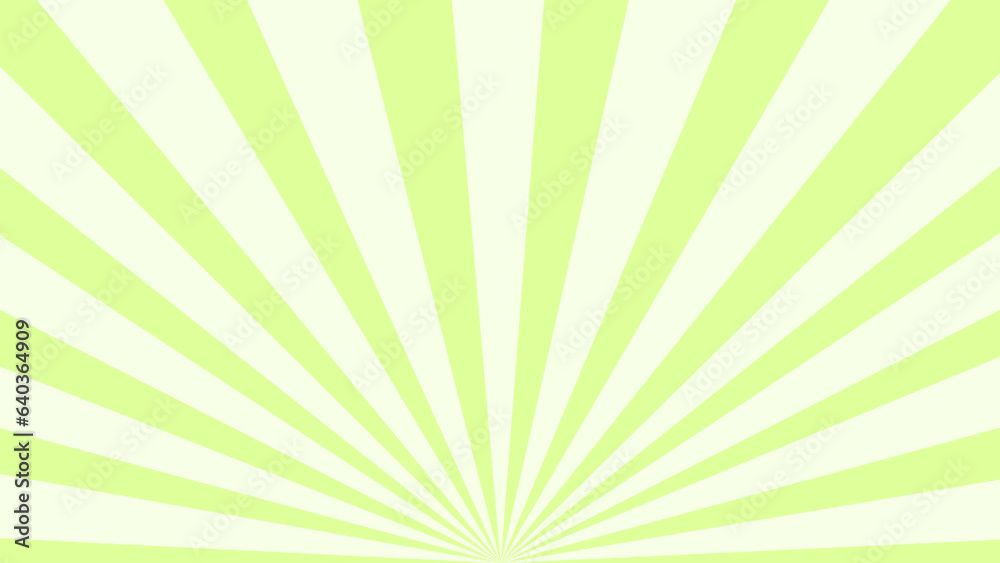 Green retro background with rays