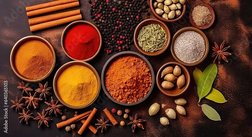 Colorful spices for cooking