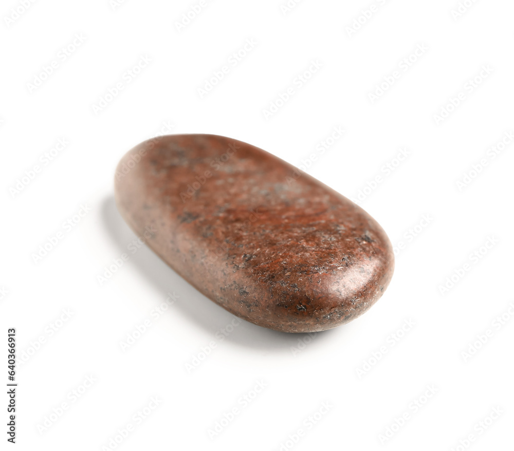 Brown pebble stone on white background Brown pebble stone on white background