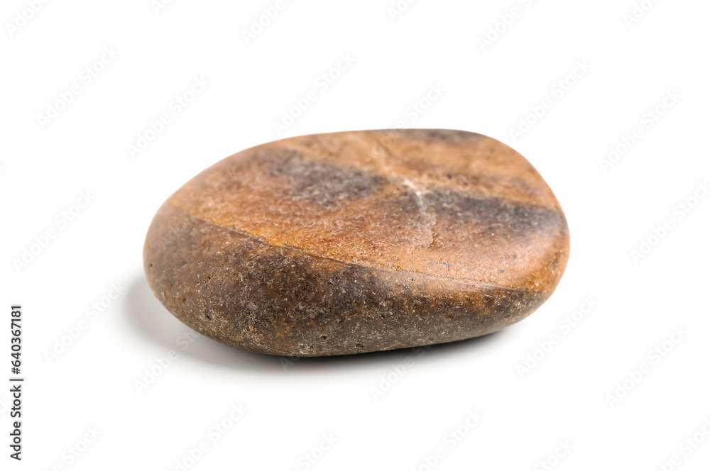 Brown pebble stone on white background Brown pebble stone on white background