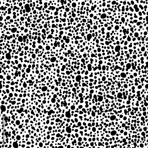 Foto Thick seamless grainy hand drawn texture of casual black ink blots on white back