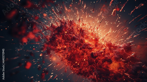 explosion of red stars in outer space.
