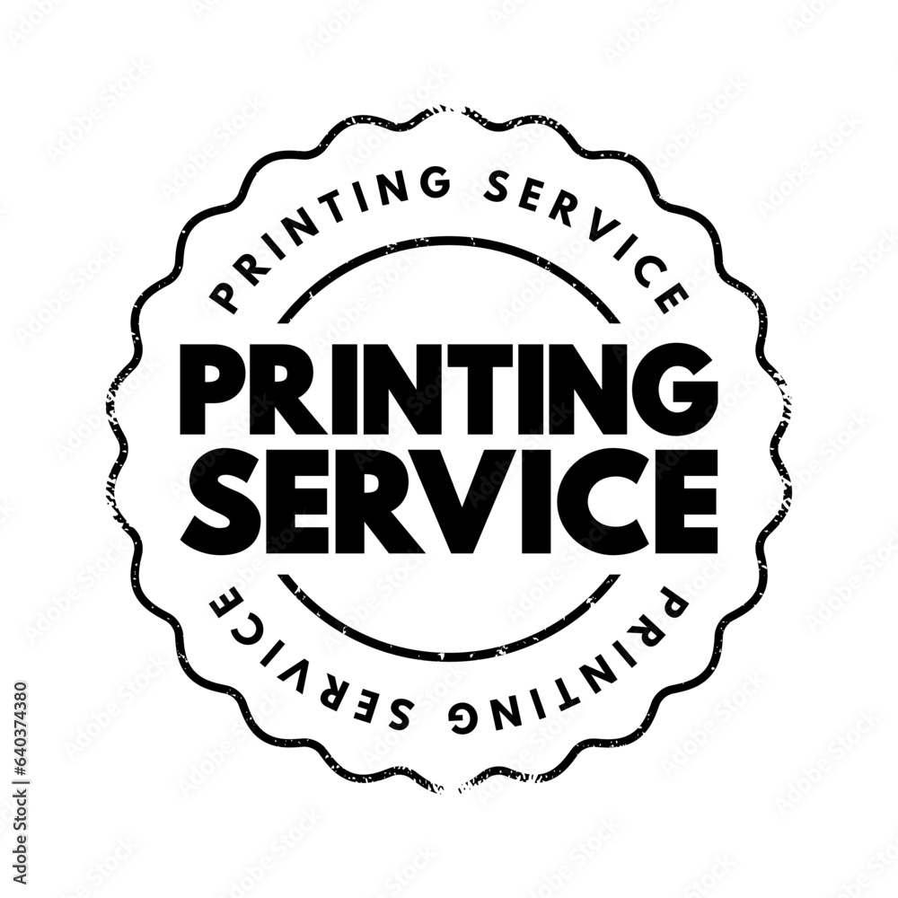 Printing Service text stamp, concept background Printing Service text stamp, concept background