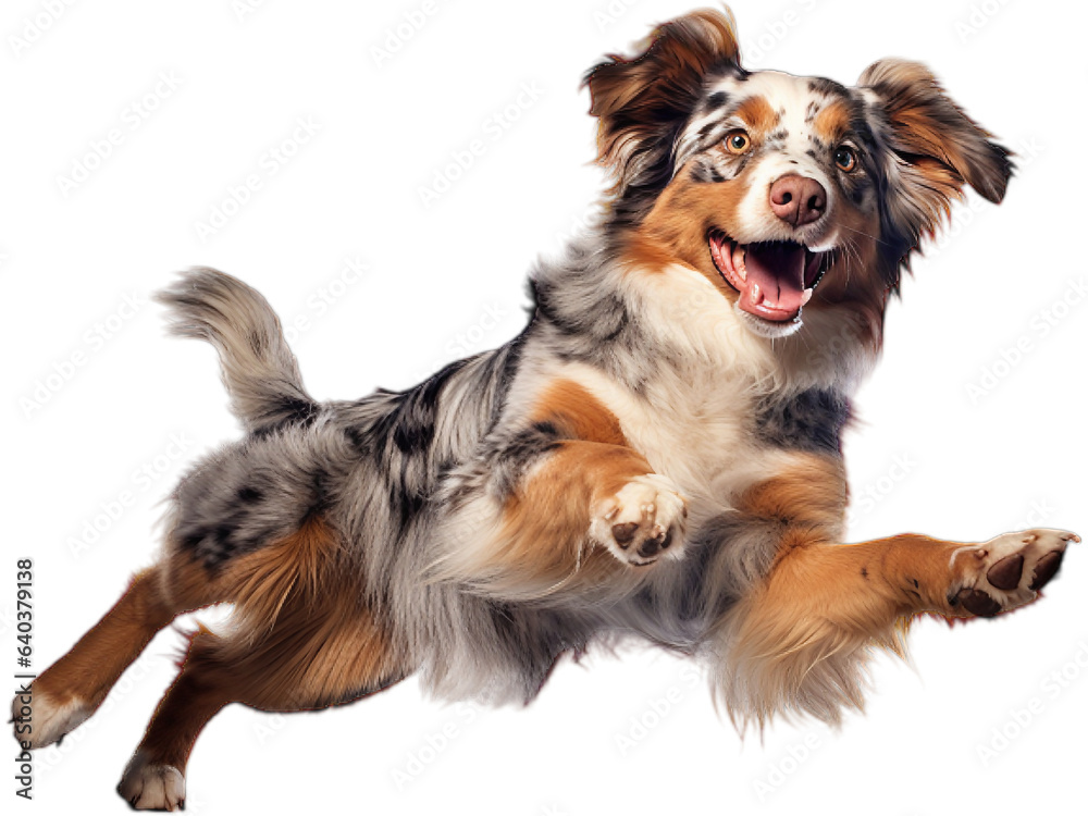 Australian Shepherd Playful Pose, No Background Australian Shepherd Playful Pose, No Background