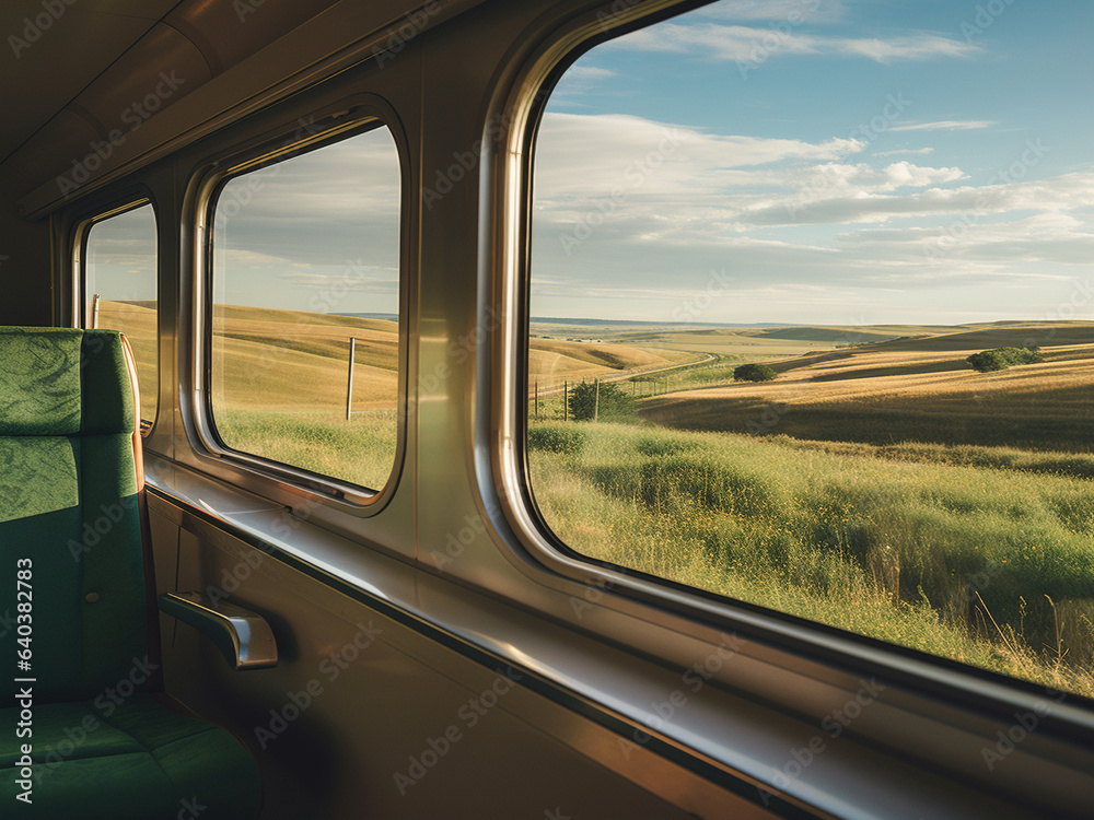 Journey's Glimpse: Through the Train Window's Veil