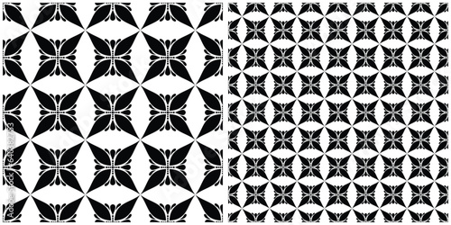 Vintage Seamless Pattern in Paisley Style, with Preview. Decorative Composition with Natural Motifs. Abstract Ornate Art. Complex Ornament. Vector Contour Illustration