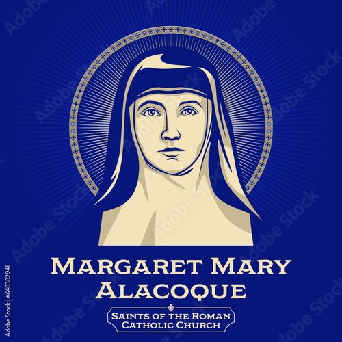 Catholic Saints. Margaret Mary Alacoque (1647-1690) was a French Catholic Visitation nun and mystic who promoted devotion to the Sacred Heart of Jesus in its modern form.